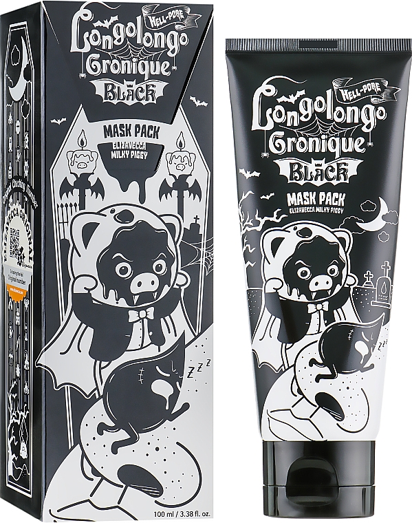 Gesichtsmaske mit Aktivkohle - Elizavecca Milky Piggy Hell Pore Longolongo Gronique Black Mask Pack — Bild N1