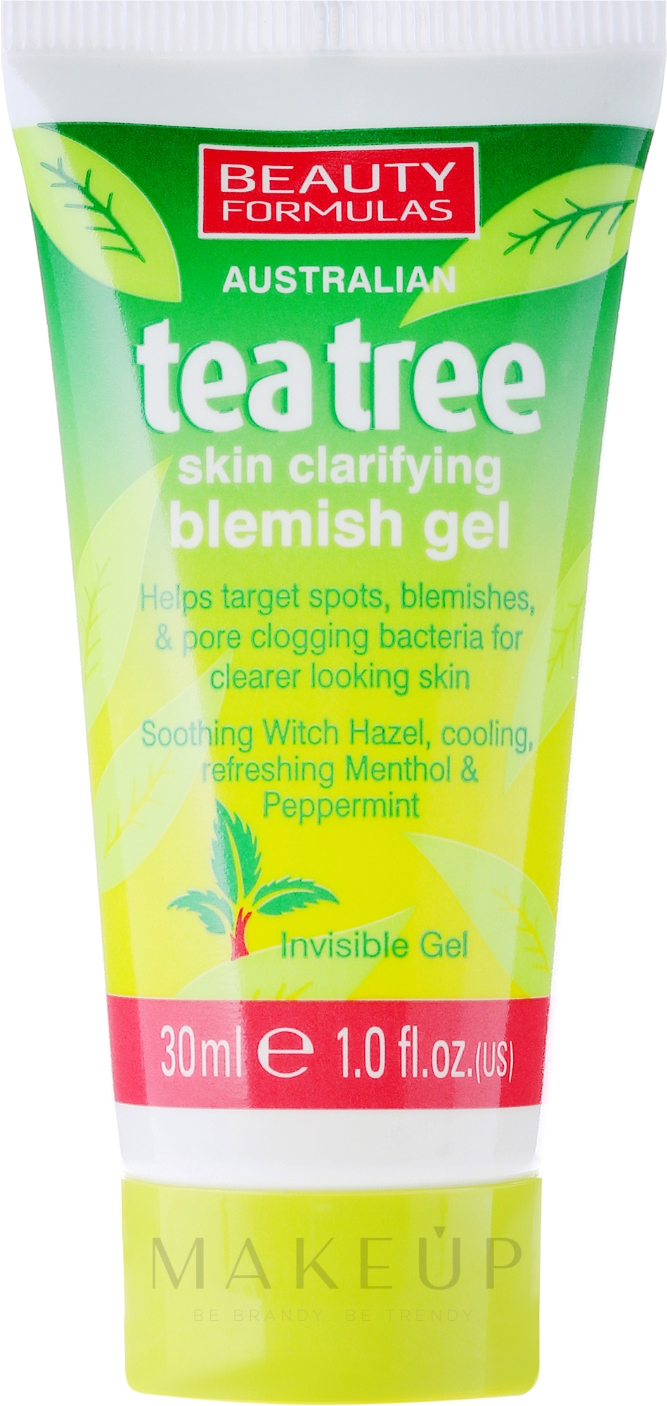 Entzündungshemmendes Gesichtsgel mit Zaubernuss und Pfefferminz - Beauty Formulas Tea Tree Skin Clarifying Blemish Gel — Foto 30 ml