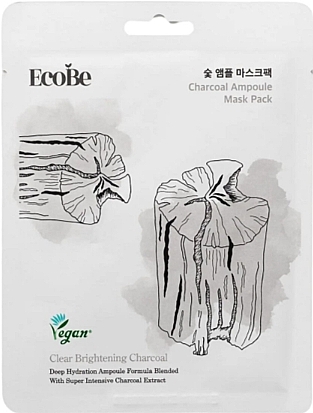 Ampullen-Gesichtsmaske mit Aktivkohle - Eco Be Charcoal Ampoule Mask Pack  — Bild N1