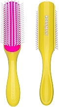 Haarbürste D3 gelb mit rosa - Denman Medium 7 Row Styling Brush Honolulu Yellow — Bild N1