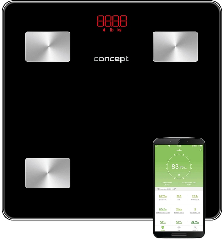 Smart-Personenwaage VO4001 schwarz - Concept Body Composition Smart Scale — Bild N3