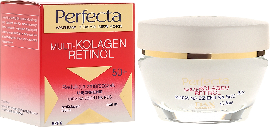 Straffende Anti-Falten Gesichtscreme mit Kollagen und Retinol 50+ SPF 6 - Dax Cosmetics Perfecta Multi-Collagen Retinol Face Cream 50+ — Foto N1