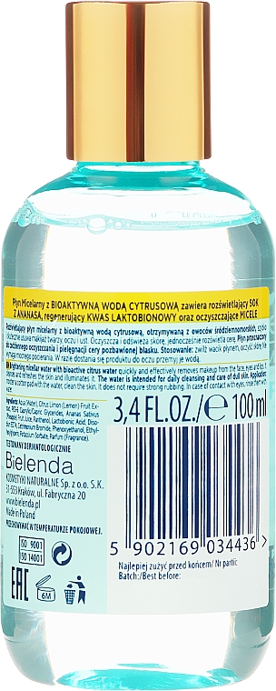 Mizellenwasser mit Ananassaft - Bielenda Fresh Juice Micellar Water Pineapple — Bild N2