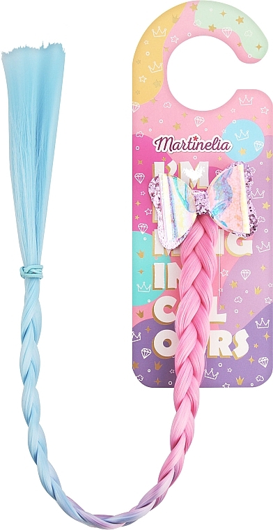 Haarspange 8905B mit rosa und blauem Zopf - Martinelia Door Hanger Hair Clip Extension  — Bild N1