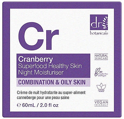 Feuchtigkeitscreme für das Gesicht für die Nacht - Dr. Botanicals Cranberry Superfood Healthy Skin Night Moisturiser — Bild N4