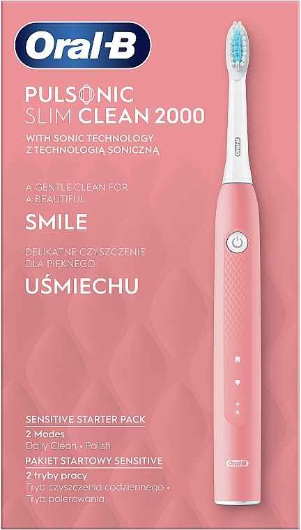 Elektrische Zahnbürste rosa - Oral-B Pulsonic Slim Clean 2000 Pink — Bild N2