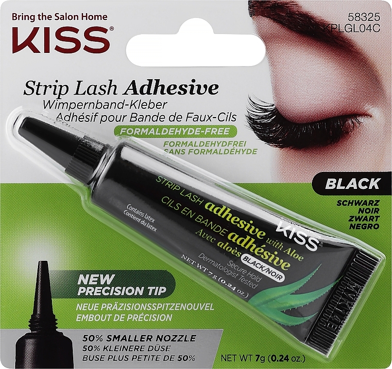 Wimpernband-Kleber für künstliche Wimpern mit Aloe Vera - Kiss Strip Lash Adhesive Black — Bild N1