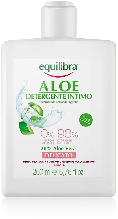 Sanftes Gel für die Intimhygiene mit Aloe Vera - Equilibra Aloe Gentle Cleanser For Personal Hygiene — Bild N3