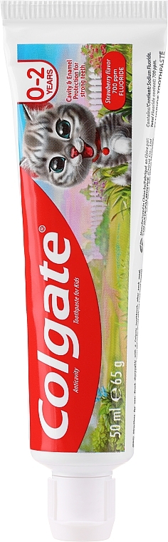 Zahnpasta Erdbeere graue Katze für Kinder - Colgate Strawberry Kids Tooth Paste  — Bild N2