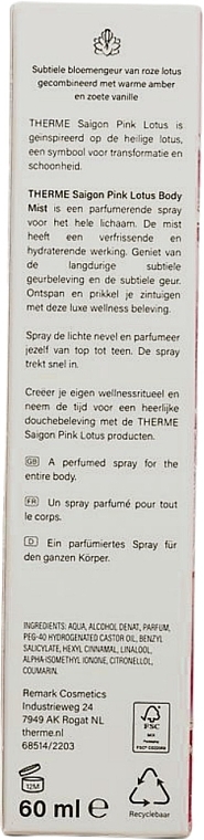 Körpernebel - Therme Saigon Pink Lotus Body Mist — Bild N3