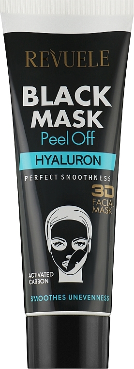 Schwarze Peel-Off Gesichtsmaske mit Hyaluronsäure - Revuele Black Mask Peel Off Hyaluron