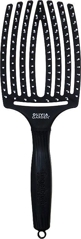 Haarbürste - Olivia Garden Finger Brush Large Black — Bild N2