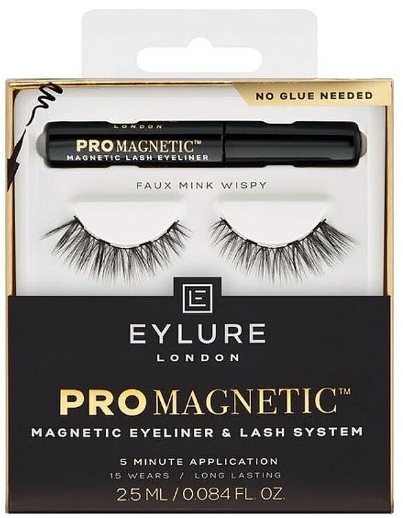 Wimpernset - Eylure Pro Magnetic Kit Faux Mink Wispy (Künstliche Wimpern + Eyeliner 2.5ml) — Bild N1