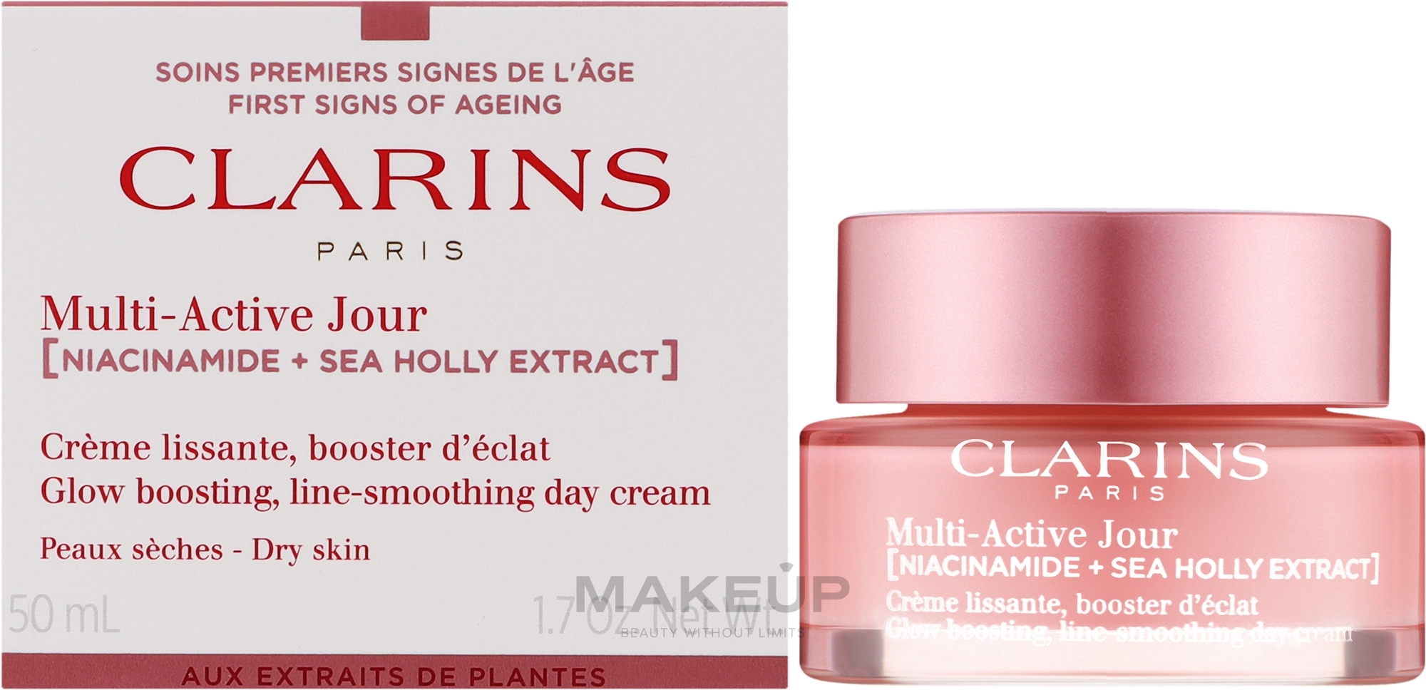 Tagescreme für trockene Haut - Clarins Multi-Active Jour Niacinamide+Sea Holly Extract Glow Boosting Line-Smoothing Day Cream  — Bild 50 ml