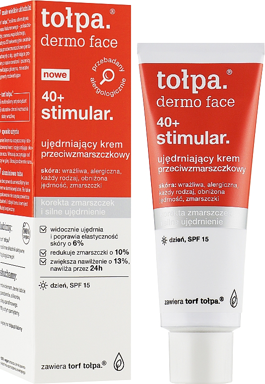 Festigende und straffende Anti-Falten Gesichtscreme 40+ SPF 15 - Tolpa Dermo Face Stimular 40+ Cream SPF15 — Bild N2