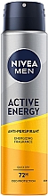 Deospray Antitranspirant - Nivea Men Active Energy Antiperspirant — Bild N1