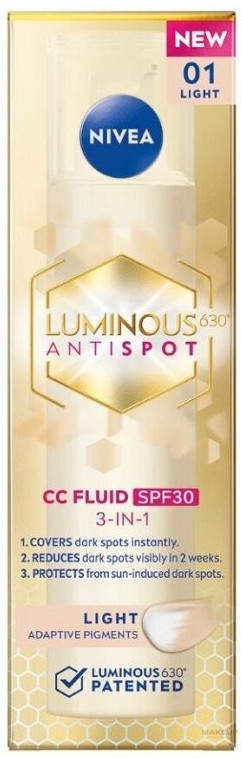 CC-Creme - NIVEA Luminous 630 CC Fluid SPF30 3in1  — Bild 01 - Light