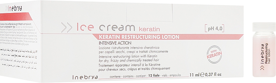 Restrukturierungslotion für trockenes, krauses, gefärbtes und chemisch behandeltes Haar - Inebrya Keratin Restructuring Lotion