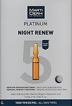 Feuchtigkeitsspendender, erneuerender und straffender Anti-Aging Gesichtsbooster für die Nacht - MartiDerm Platinum Night Renew Ampollas — Bild N1