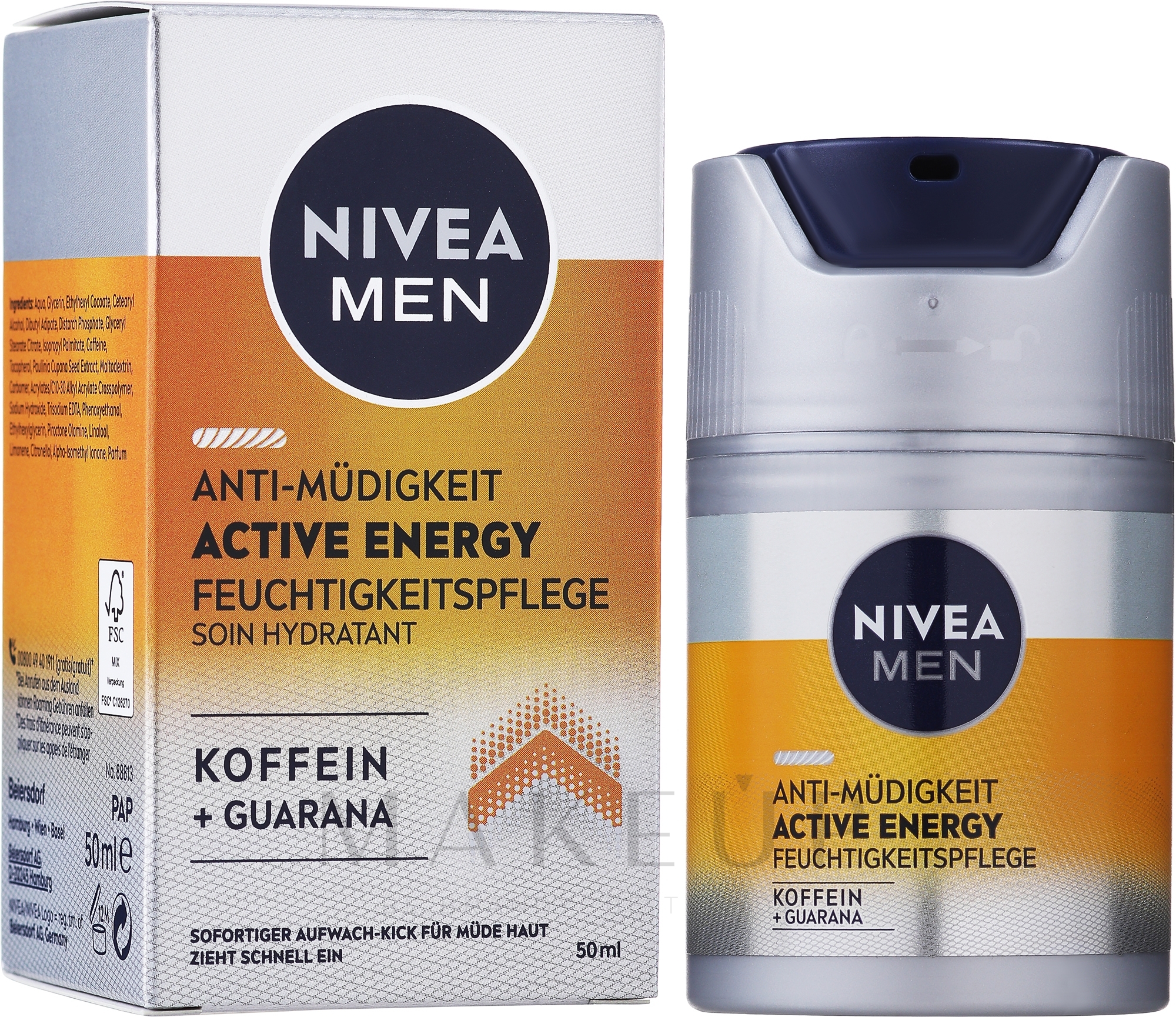 Pflegende und energetisierende Gesichtscreme für Männer - NIVEA MEN Active Energy — Foto 50 ml