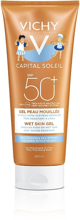 Wasserfestes Sonnenschutzgel für Gesicht und Körper für empfindliche Kinderhaut SPF 50+ - Vichy Capital Soleil Wet Skin Gel — Bild N5