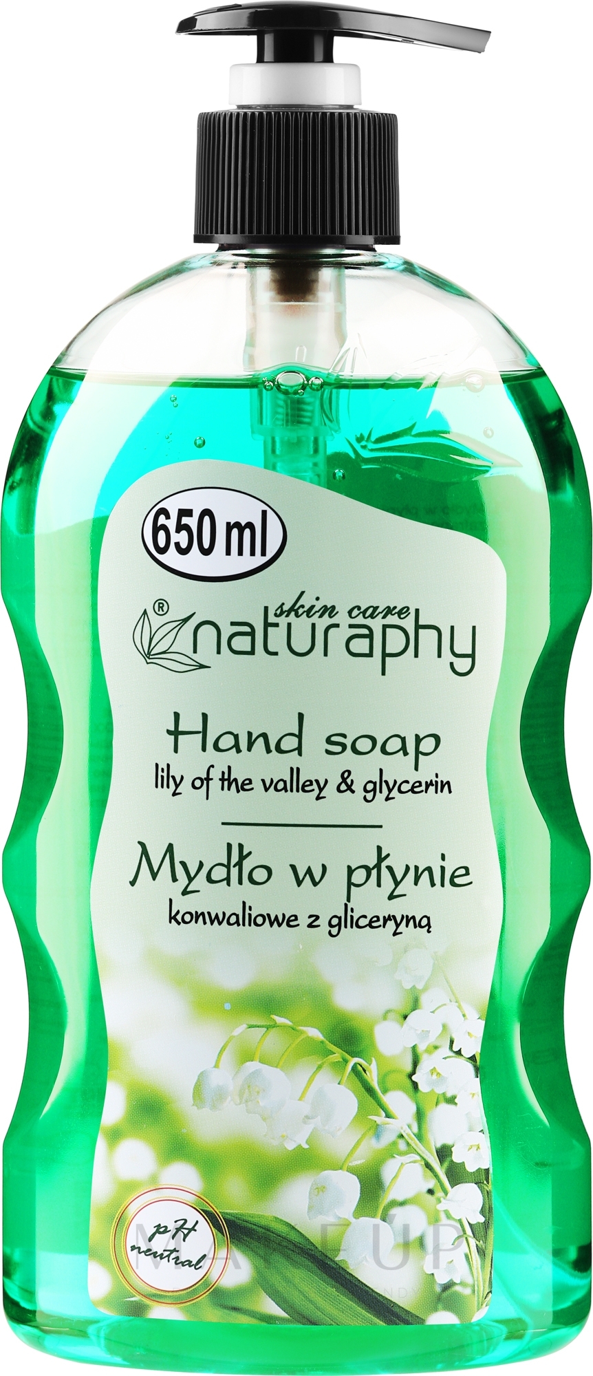 Flüssige Handseife mit Maiglöckchen und Glycerin - Naturaphy Hand Soap — Bild 650 ml