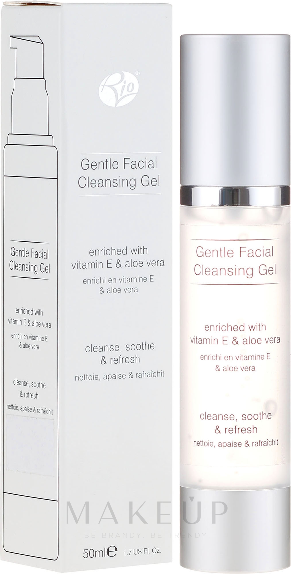 Sanftes Gesichtsreinigungsgel mit Aloe Vera und Vitamin E - Rio-Beauty Gentle Facial Cleansing Gel — Bild 50 ml