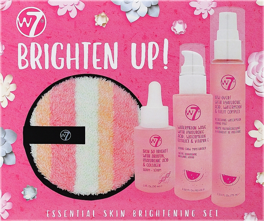 Gesichtspflegeset - W7 Brighten Up (Serum 30ml + Gesichtsnebel 75ml + Haarcreme 60ml + Zubehör 1 St.) — Bild N1