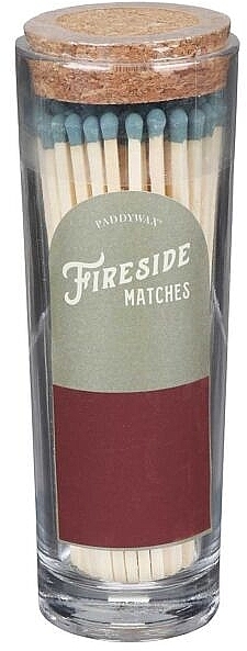 Sicherheitskerzenstreichhölzer im Glasgefäß, grüner Zündkopf - Paddywax Fireside Blush Olive Green Matches — Bild N1