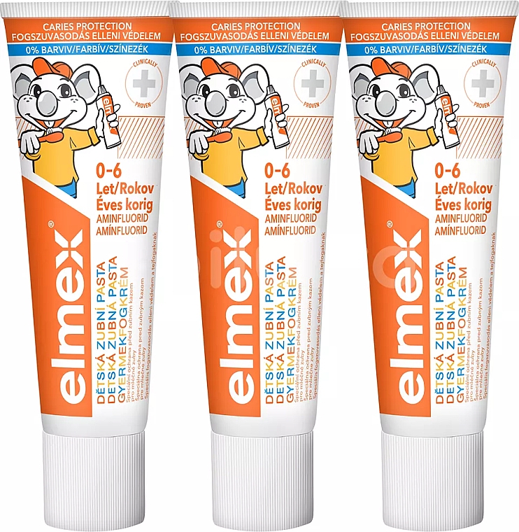 Zahnpflegeset - Elmex Kids Toothpaste (Zahnpasta 3x50ml) — Bild N1