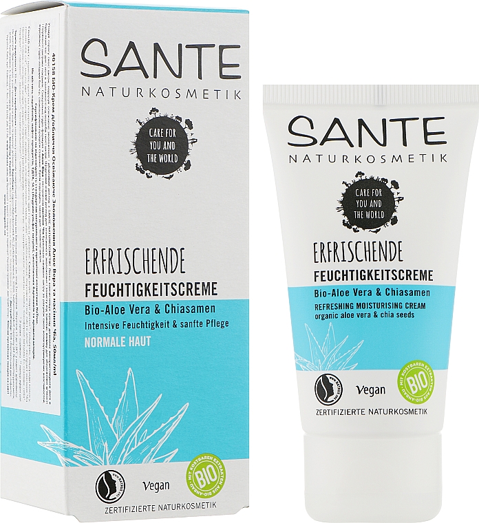 Erfrischende und feuchtigkeitsspendende Gesichtscreme mit Aloe vera und Chiasamen - Sante Refreshing Moisture Cream — Bild N1
