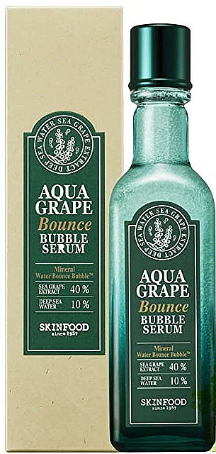 Antioxidatives Blasenserum für das Gesicht mit Seetraubenextrakt und Tiefseewasser aus Ulleungdo - SkinFood Aqua Grape Bounce Bubble Serum — Bild N1
