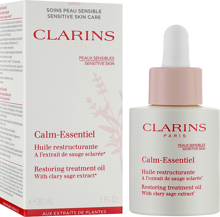 Revitalisierendes Gesichtsöl für empfindliche Haut mit Salbei-Extrakt - Clarins Calm-Essentiel Restoring Treatment Face Oil — Bild N2