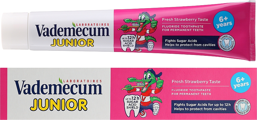 Kinderzahnpasta 6+ Jahre mit Erdbeergeschmack - Vademecum Junior Strawberry Toothpaste — Bild N1