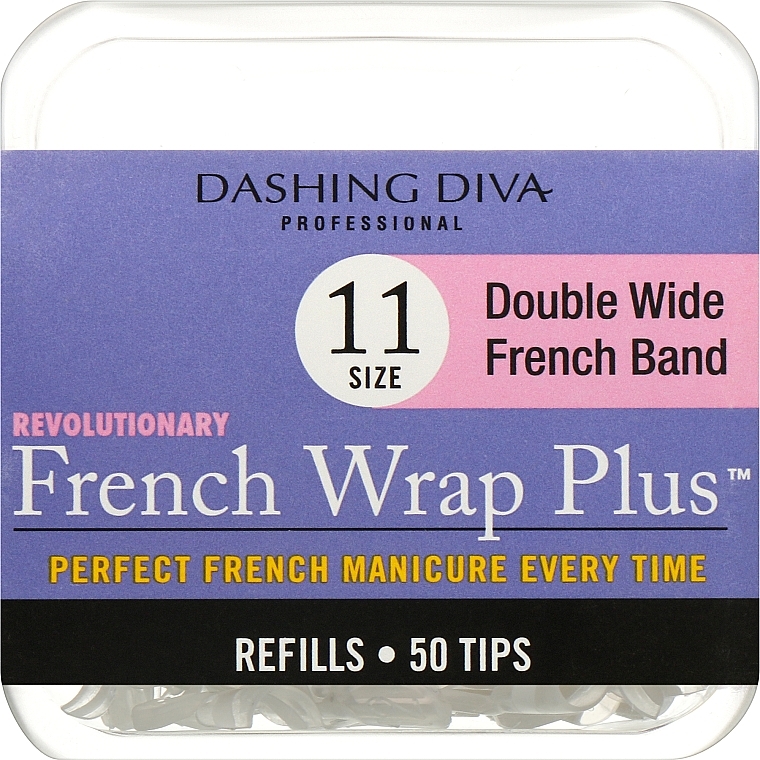 Nageltips French Wrap - Dashing Diva French Wrap Plus Double Wide White 50 Tips Size 11 — Bild N1