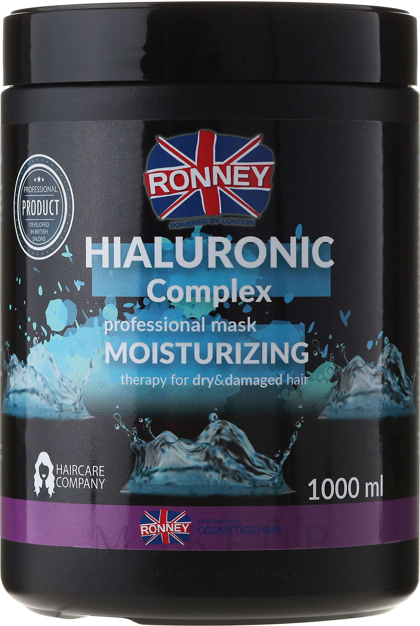Feuchtigkeitsspendende Haarmaske mit Hyaluronsäure für trockenes und geschädigtes Haar - Ronney Hialuronic Complex Moisturizing Mask — Bild 1000 ml