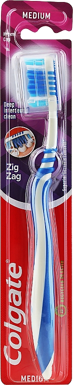 Zahnbürste mittel №2 grau-blau - Colgate Zig Zag Plus Medium Toothbrush — Bild N1