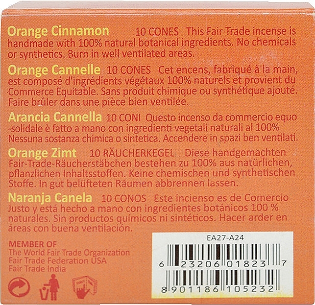 Räucherkegel mit Orange und Zimt - Maroma Encens d'Auroville Cone Incense Orange Cinnamon — Bild N3