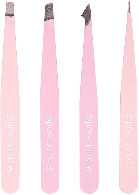 Kombination Pinzetten-Set rosa 4-tlg. - Brushworks 4 Piece Combination Tweezer Set Pink  — Bild N2