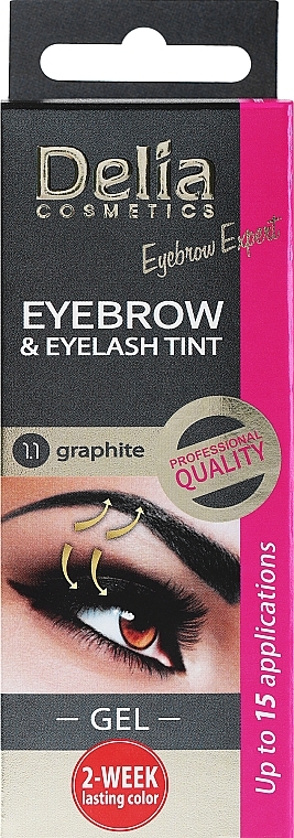 Henna für Augenbrauen und Wimpern Graphit - Delia Brow Dye Graphite 1.1