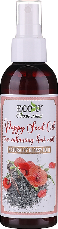2-phasiges glättendes Haarspray mit Mohnöl - Eco U Poppy Seed Oil Hair Mist — Foto N1