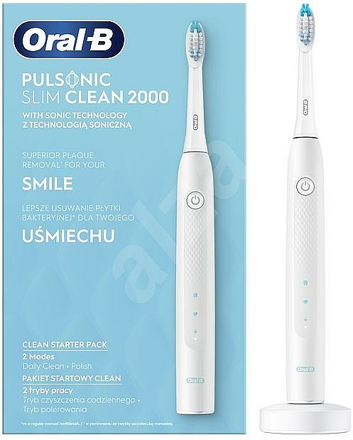 Elektrische Zahnbürste weiß - Oral-B Pulsonic Slim Clean 2000 White — Bild N2