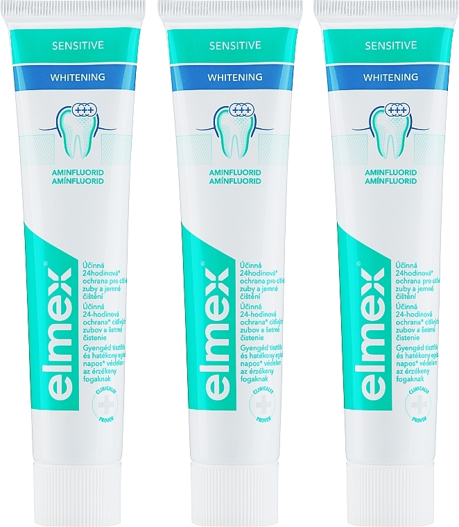 Zahnpflegeset - Elmex Sensitive Whitening (Aufhellende Zahnpasta 3x75ml) — Bild N1