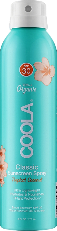 Sonnenschutz-Körperspray tropische Kokosnuss - Coola Classic Body Organic Sunscreen Spray SPF 30 Tropical Coconut — Bild N1