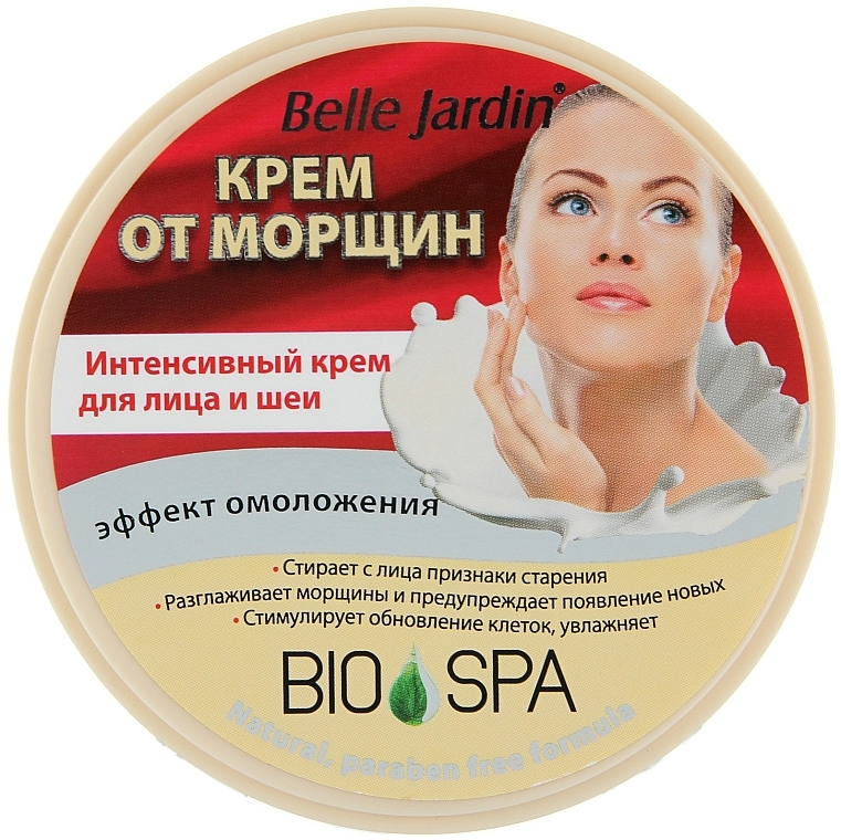 Verjüngende Anti-Falten Creme für Gesicht und Hals - Belle Jardin Bio Spa Natural Face Cream
