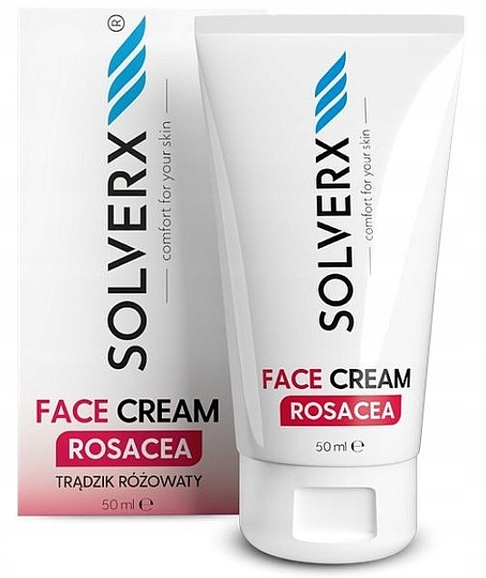 Entzündungshemmende Gesichtscreme für Couperosehaut mit Schwarzkümmel, Hagebuttenöl, Azelain- und Lactobionsäure - Solverx Rosacea Face Cream — Bild N2