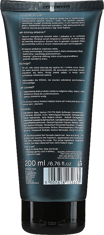 3in1 Shampoo-Duschgel für Haare, Gesicht und Körper für Männer - Vis Plantis Element — Bild N2