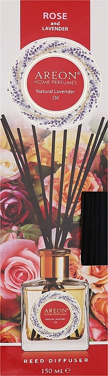 Raumerfrischer Rose und Lavendel - Areon Home Perfume Rose & Lavender Oil Reed Diffuser — Bild N1