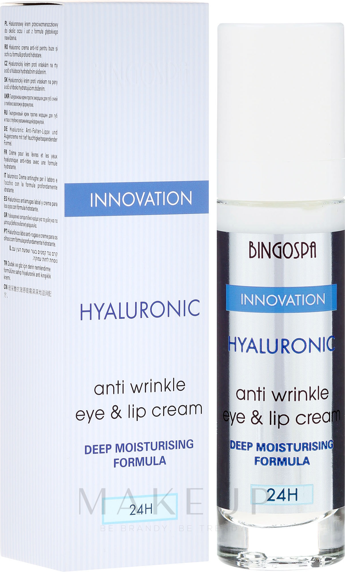 Anti-Falten Augen- und Lippencreme mit Hyaluronsäure - BingoSpa Hyaluronic Anti Wrinkle Eye & Lip Cream — Foto 50 g