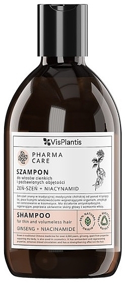 Shampoo für dünnes Haar Ginseng und Niacinamid - Vis Plantis Pharma Care Ginseng + Niacinamide Shampoo  — Bild N1